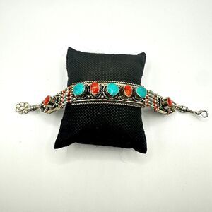 Absolutely amazing‎ southwest style, silver plated and composite stone bracelet!